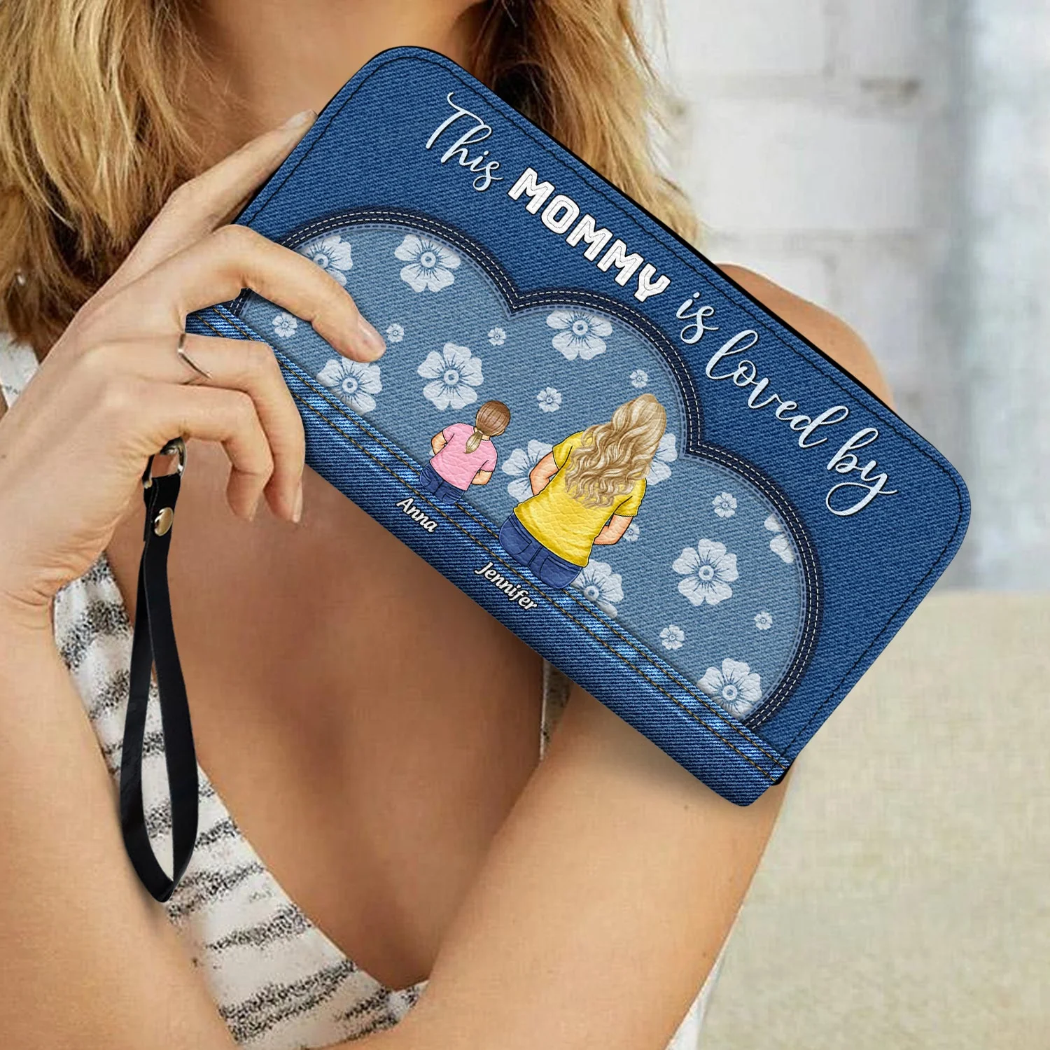 This Is Loved By - Gift For Mom, Mother - Personalized Leather Long Wallet - Image 3