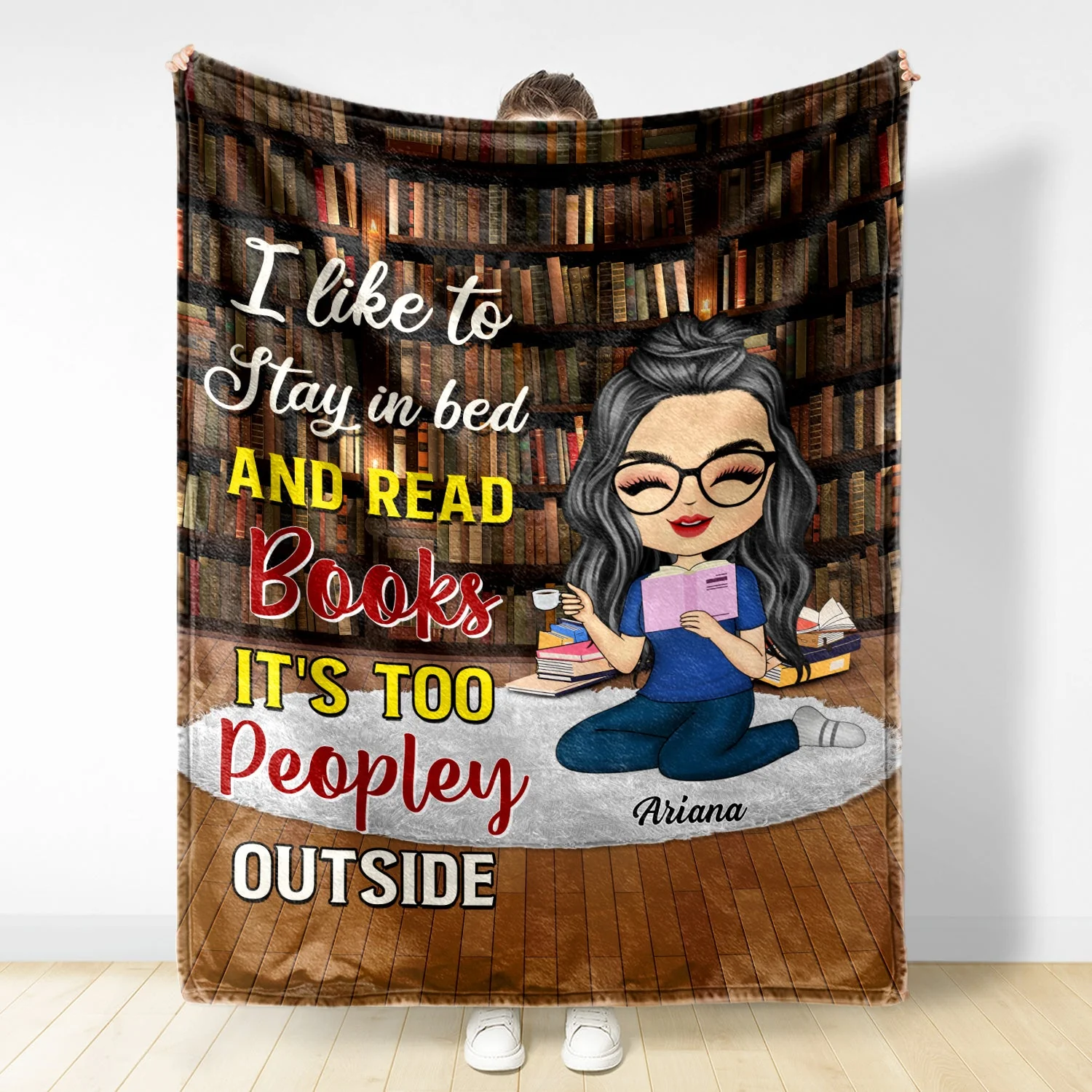 This Is My Book Reading Blanket - Gift For Reading Lovers - Personalized Fleece Blanket - Image 2
