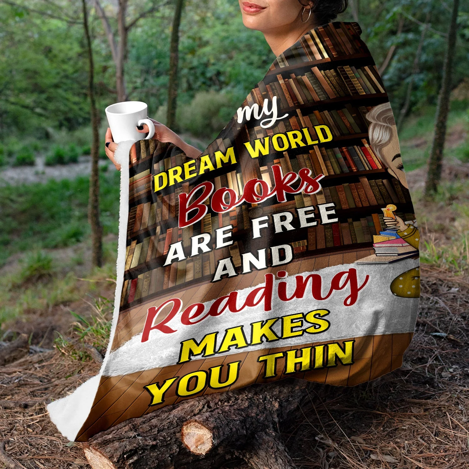 This Is My Book Reading Blanket - Gift For Reading Lovers - Personalized Fleece Blanket - Image 3