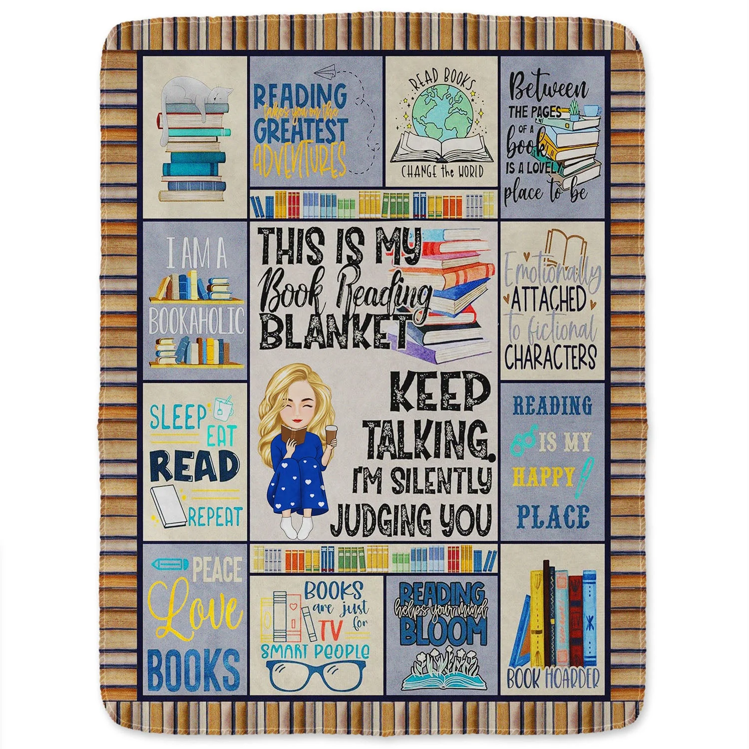 This Is My Book Reading Blanket - Personalized Fleece Blanket, Sherpa Blanket - Image 2