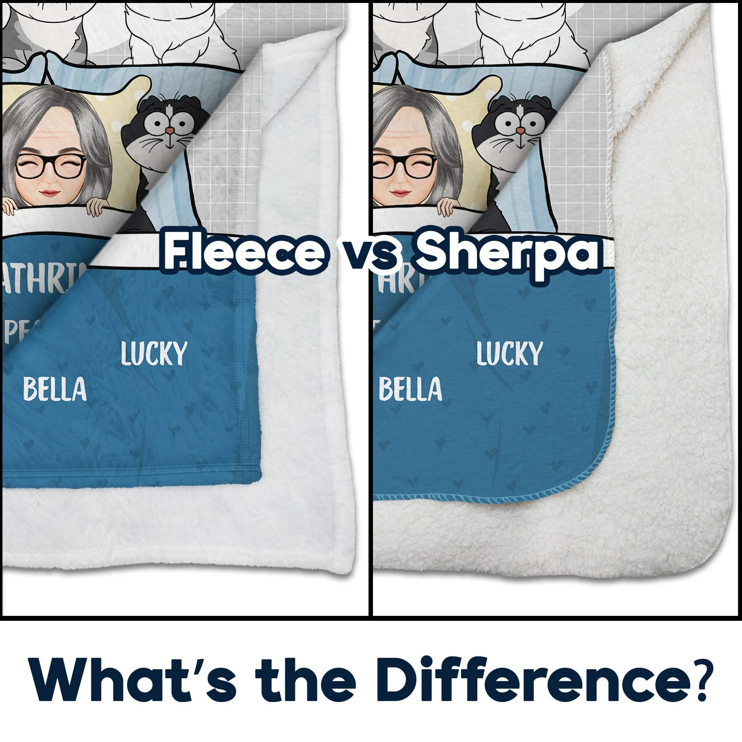 This Is My Cat Cuddling Cozy - Gift For Cat Lovers - Personalized Fleece Blanket, Sherpa Blanket - Image 4