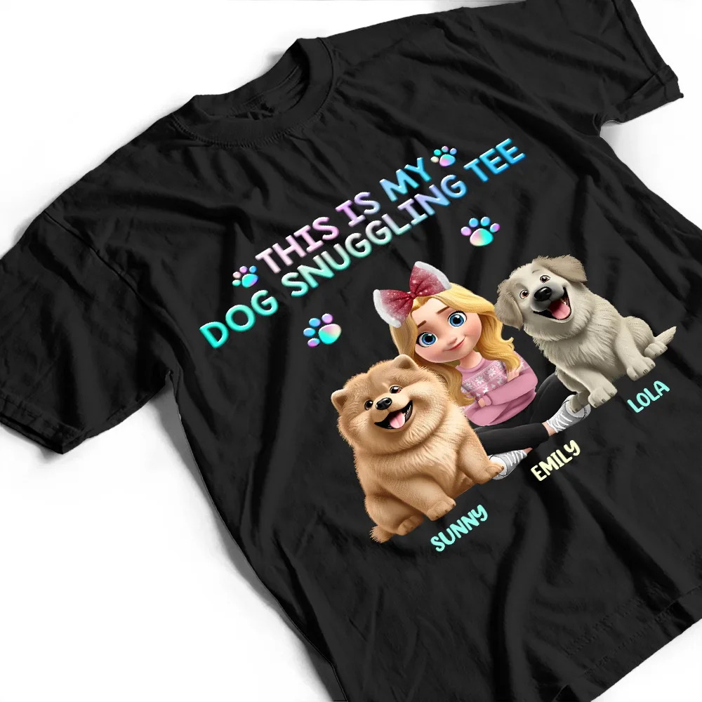 This Is My Dog Snuggling Outfit - Personalized T Shirt - Image 3