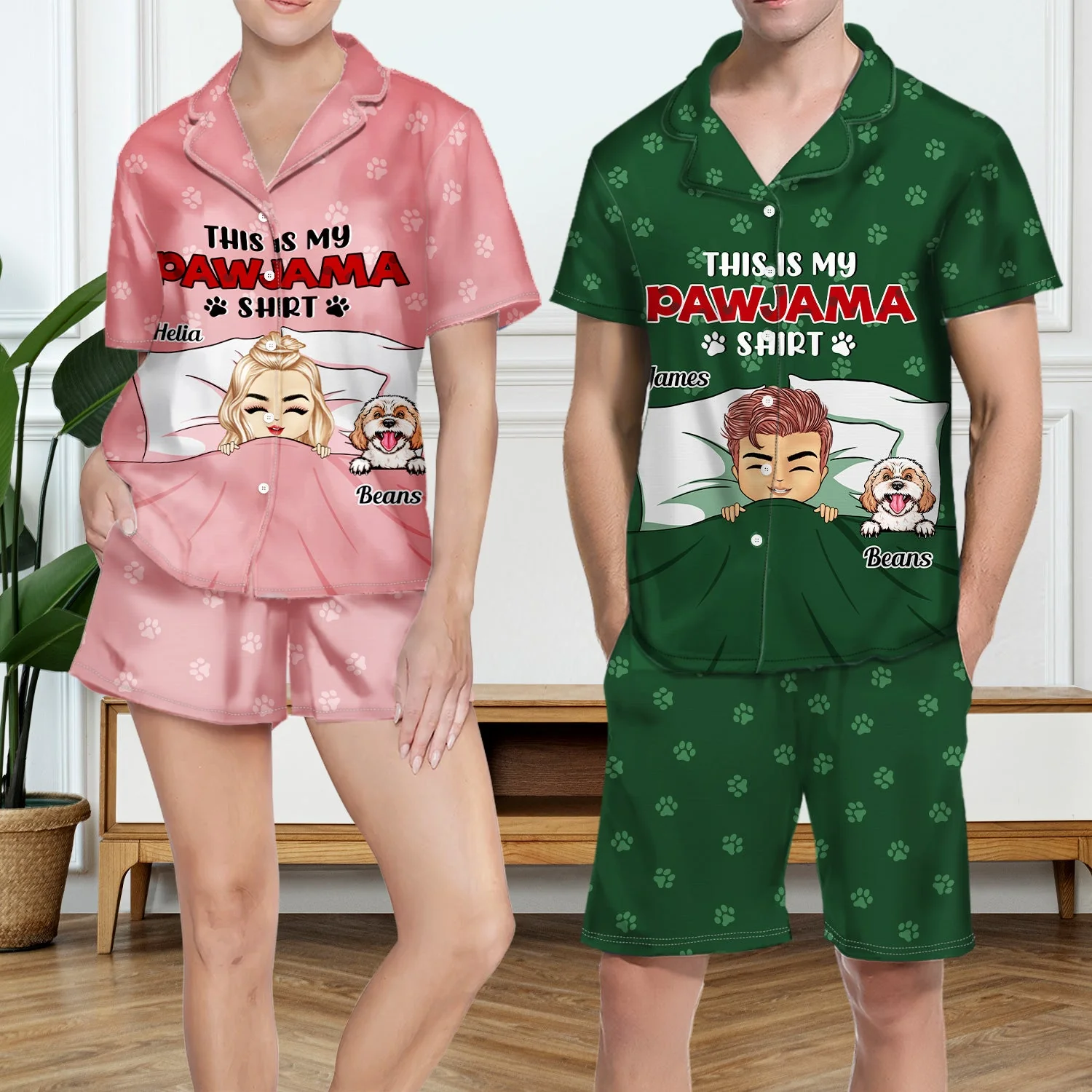 This Is My Pawjama Shirt - Gift For Dog Lovers, Dog Moms, Dog Dads - Personalized Short Pajamas Set - Image 3