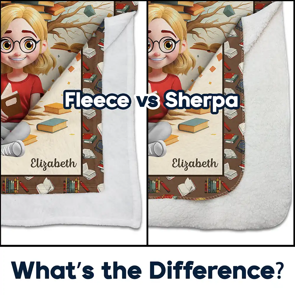 This Is My Reading Blanket 3D Effect - Personalized Fleece Blanket, Sherpa Blanket - Image 4