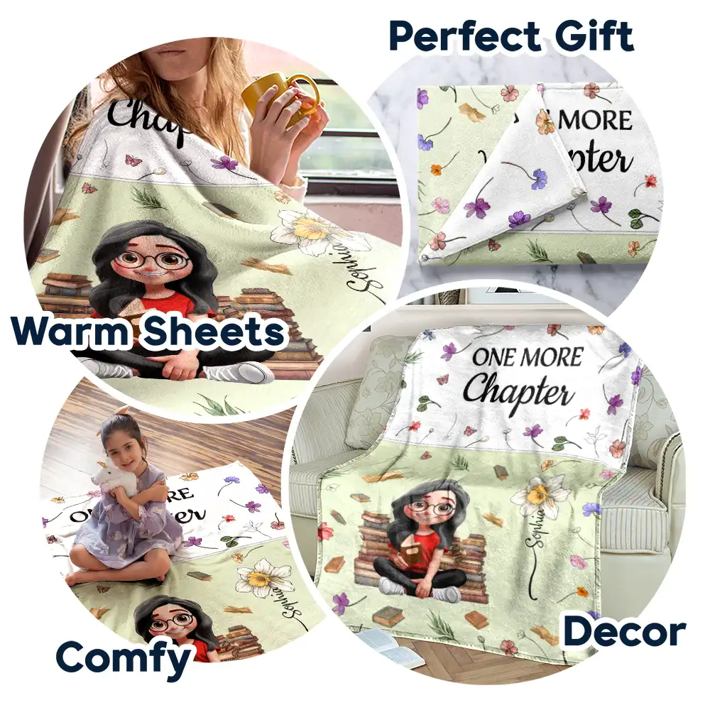 This Is My Reading Blanket Colorful Birth Month Flower - Personalized Fleece Blanket, Sherpa Blanket - Image 7