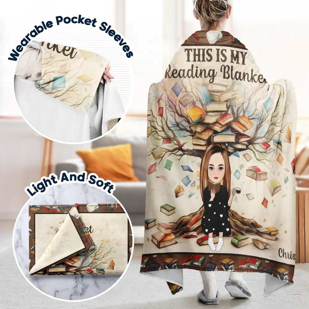 This Is My Reading Blanket - Personalized Wearable Blanket - Image 3