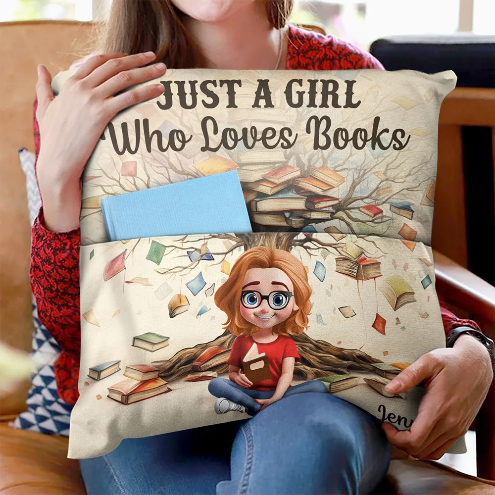 This Is My Reading Pillow Book Tree - Personalized Pocket Pillow - Image 2