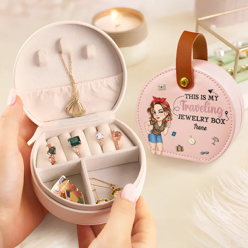 This Is My Traveling Jewelry Box - Personalized Jewelry Box With Handle - Image 3