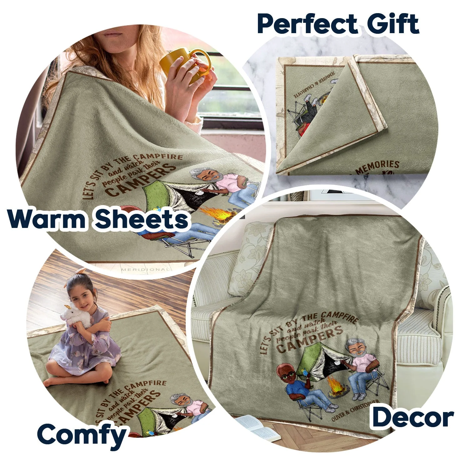 This Is Our Camping Cuddling Blanket Camping - Anniversary, Birthday Gift For Spouse, Husband, Wife, Boyfriend, Girlfriend - Personalized Custom Fleece Blanket - Image 5