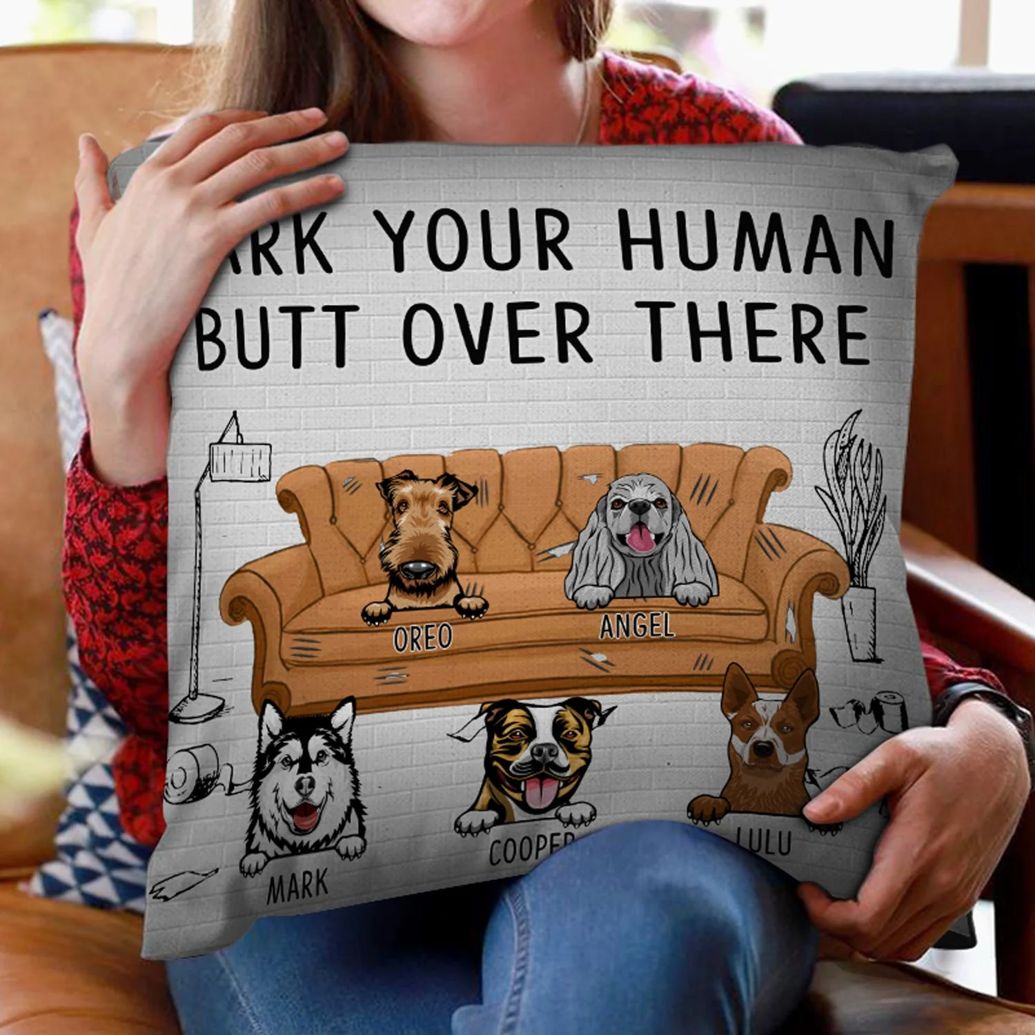 This Is Our Couch Sit Over There - Gift For Dog & Cat Lovers - Personalized Custom Pillow - Image 2