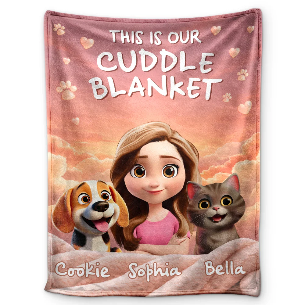This Is Our Cuddle Blanket 3D Effect - Personalized Fleece Blanket, Sherpa Blanket