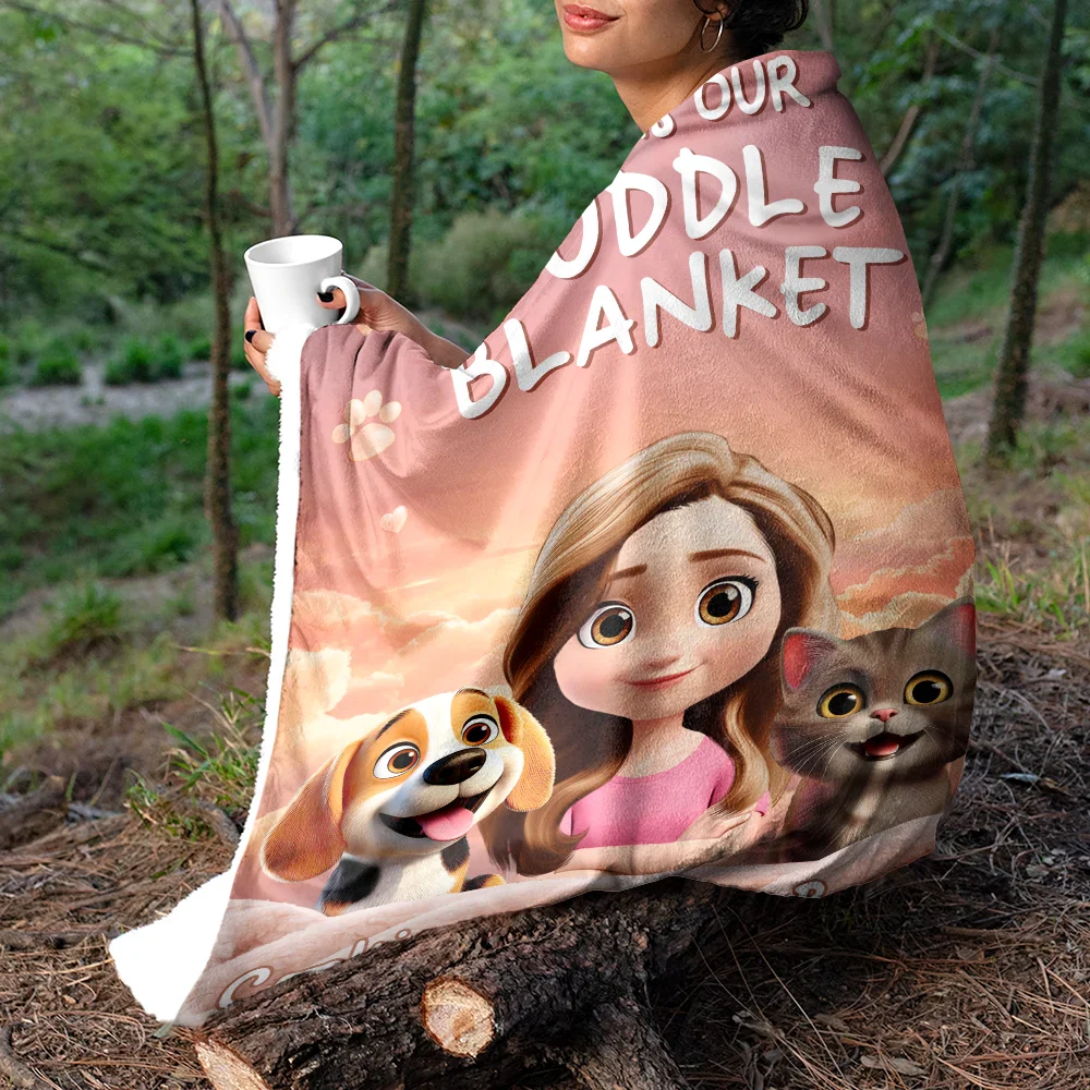 This Is Our Cuddle Blanket 3D Effect - Personalized Fleece Blanket, Sherpa Blanket - Image 5