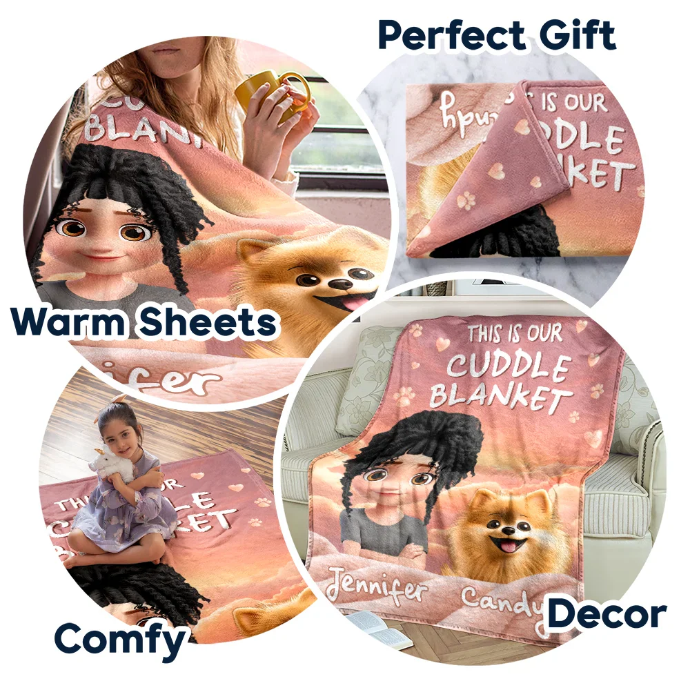 This Is Our Cuddle Blanket 3D Effect - Personalized Fleece Blanket, Sherpa Blanket - Image 7