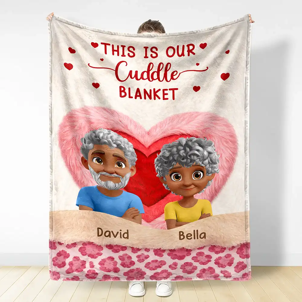 This Is Our Cuddle Blanket Faux Fur Effect - Personalized Fleece Blanket, Sherpa Blanket - Image 3