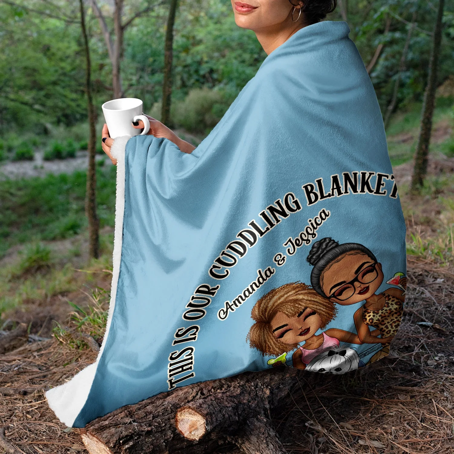 This Is Our Cuddling Blanket Couples Cats Dogs - Anniversary, Birthday Gift For Spouse, Husband, Wife, Boyfriend, Girlfriend - Personalized Custom Fleece Blanket - Image 3