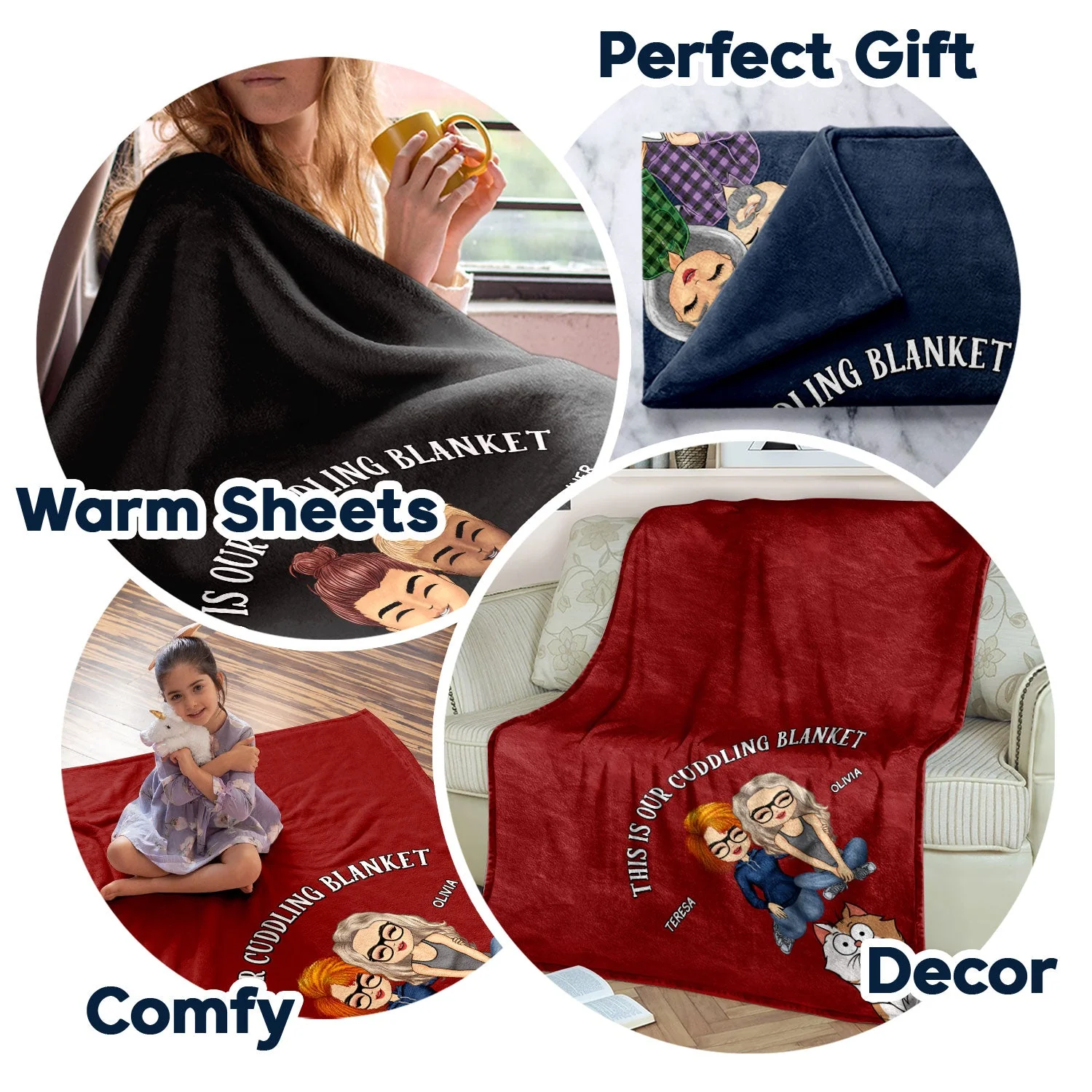 This Is Our Cuddling Blanket - Gift For Pet Lovers Couple - Personalized Fleece Blanket - Image 5
