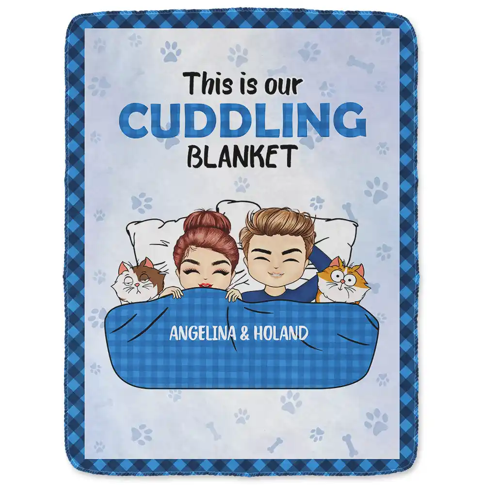 This Is Our Cuddling Blanket Pet Lovers - Personalized Fleece Blanket, Sherpa Blanket - Image 2