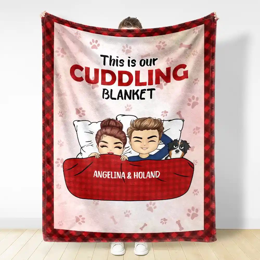This Is Our Cuddling Blanket Pet Lovers - Personalized Fleece Blanket, Sherpa Blanket - Image 3
