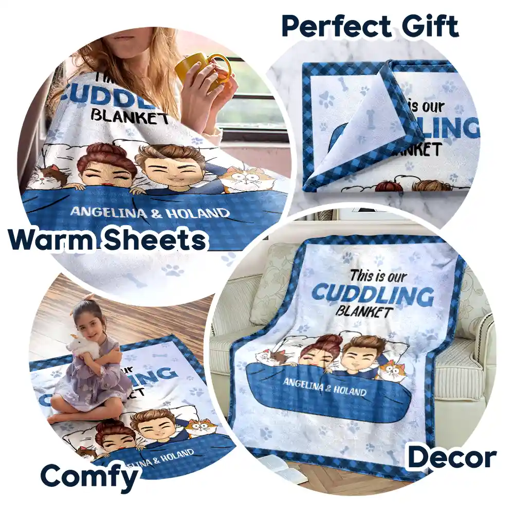 This Is Our Cuddling Blanket Pet Lovers - Personalized Fleece Blanket, Sherpa Blanket - Image 7