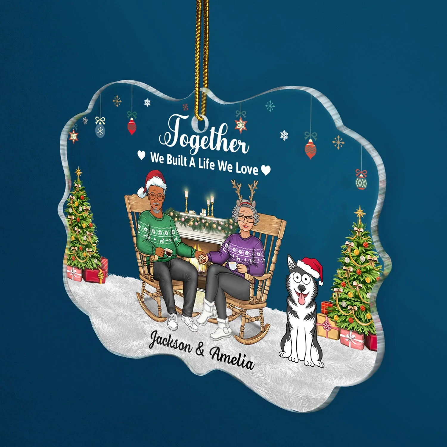 This Is Us A Little Bit Of Crazy - Christmas Gift For Couples, Dog, Cat, Pet Lovers - Personalized Medallion Acrylic Ornament - Image 2