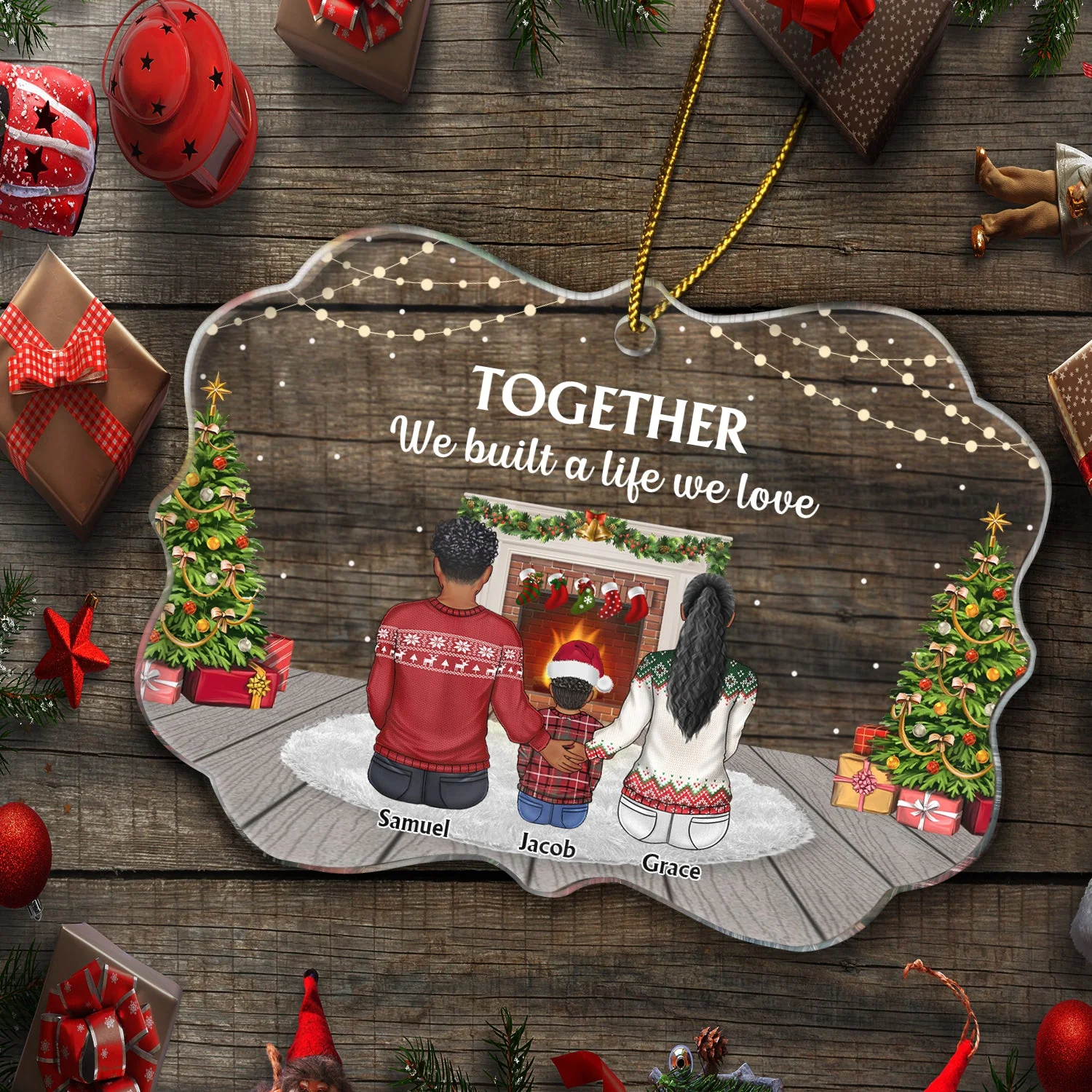 This Is Us A Little Bit Of Crazy - Christmas, Gift For Family - Personalized Medallion Acrylic Ornament - Image 5