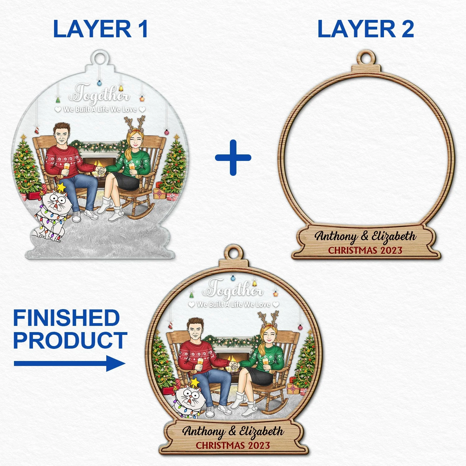 This Is Us Our Home - Christmas Gift For Couples, Dog, Cat, Pet Lovers - Personalized 2-Layered Mix Ornament - Image 6