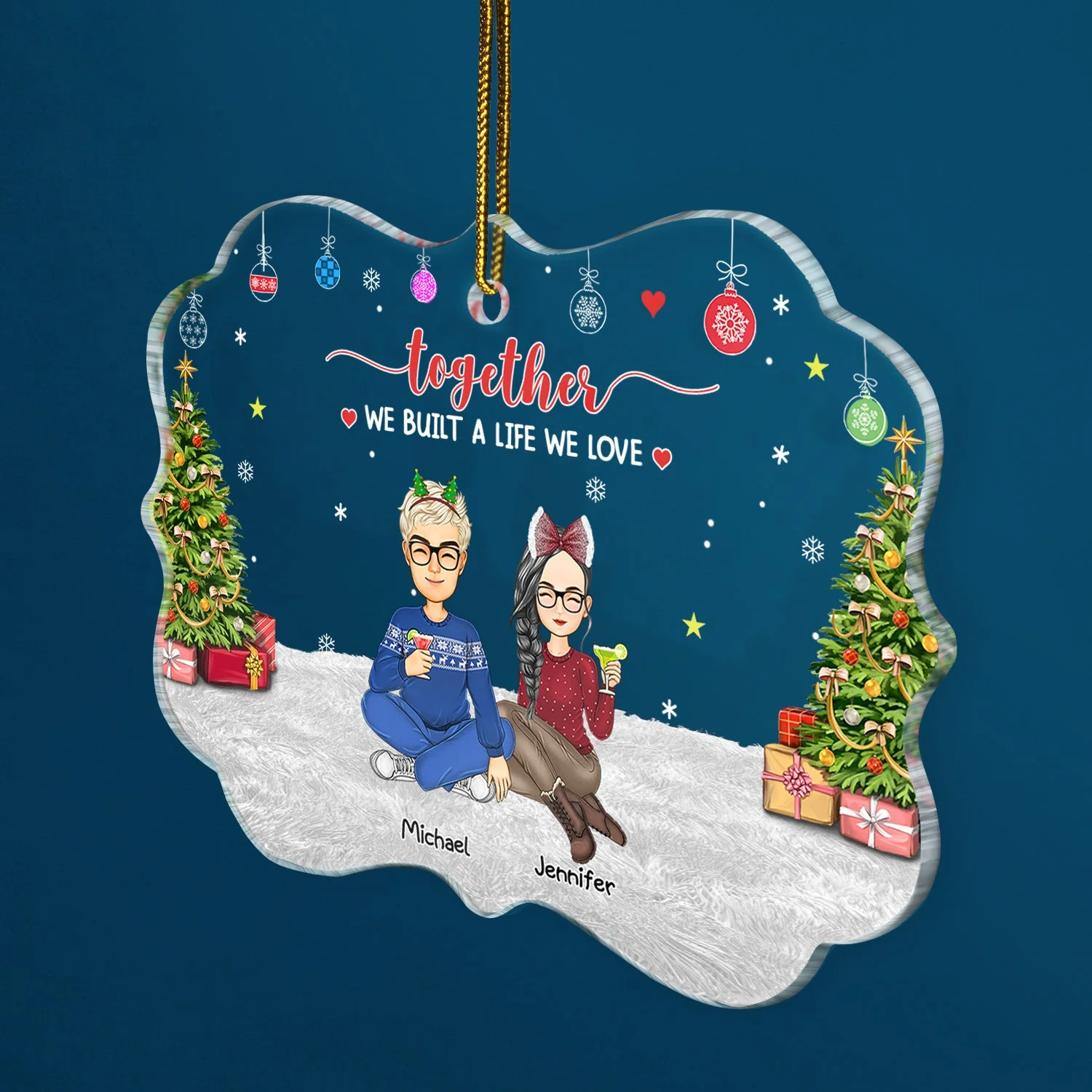 This Is Us Our Home - Christmas Gift For Family - Personalized Medallion Acrylic Ornament - Image 2