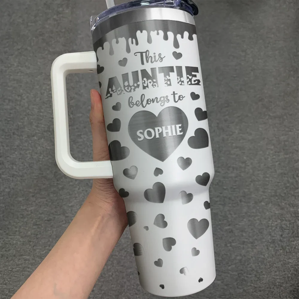 This Mom Grandma Belongs To Heart Icon - Personalized Engraved 40oz Tumbler - Image 3