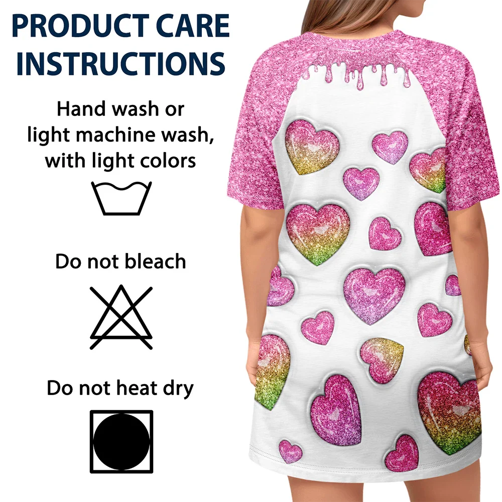 This Mom Grandma Belongs To Heart Icon - Personalized Women's Sleep Tee - Image 5
