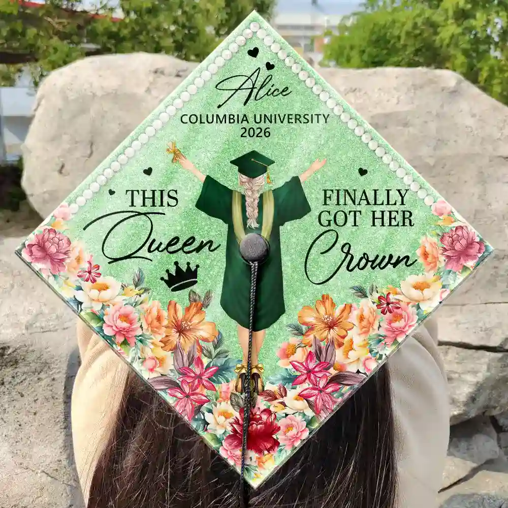 This Queen Finally Got Her Crown - Personalized Graduation Cap Topper - Image 3