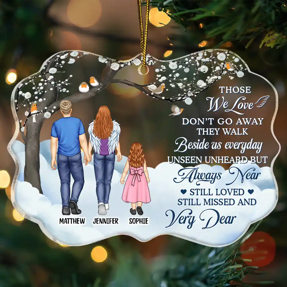 Those We Love Don't Go Away - Personalized Medallion Acrylic Ornament - Image 3