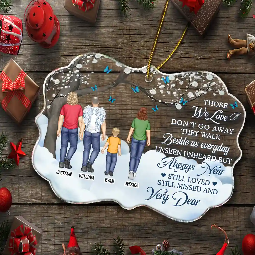 Those We Love Don't Go Away - Personalized Medallion Acrylic Ornament - Image 5