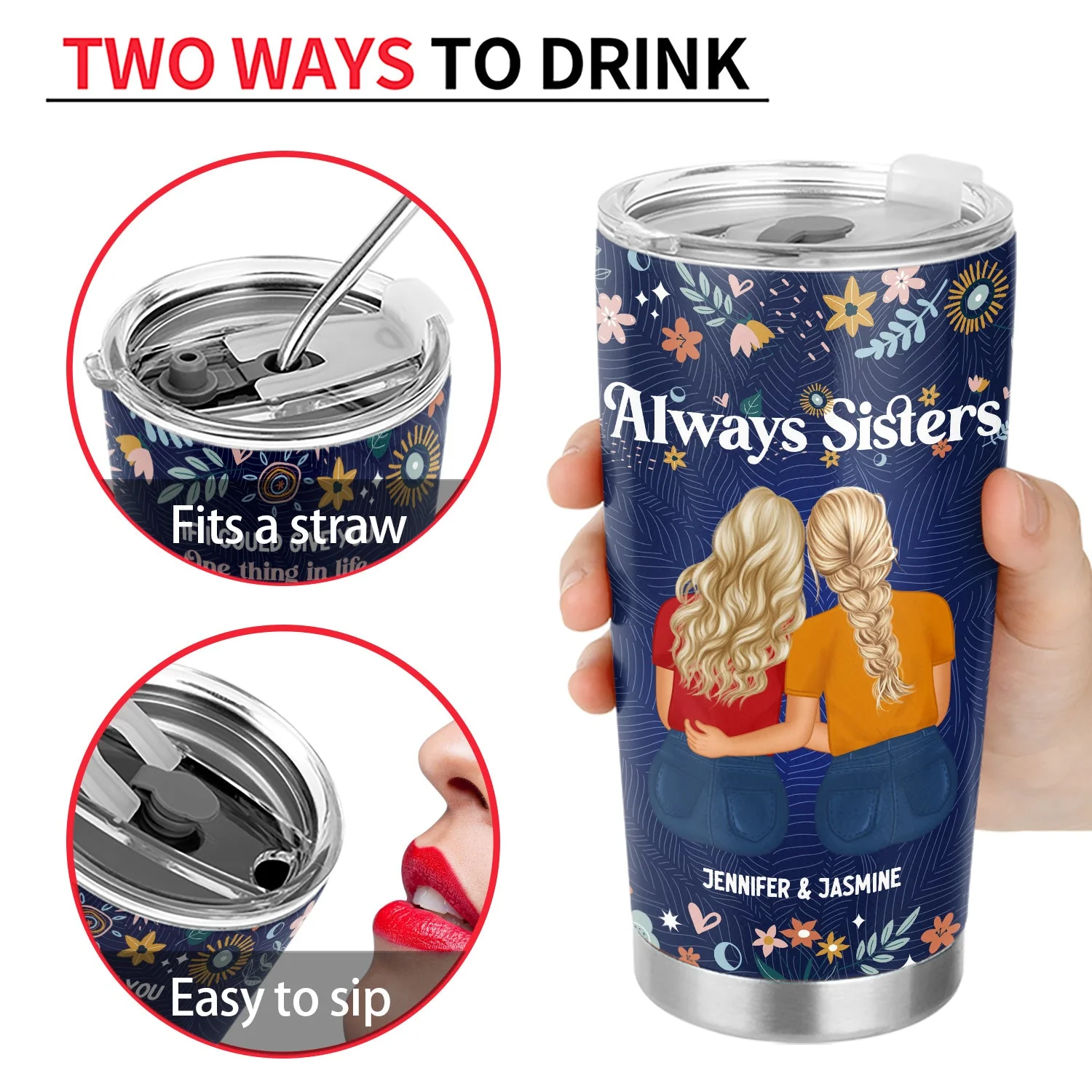 Through My Eyes - Gift For Sisters - Personalized Tumbler - Image 4