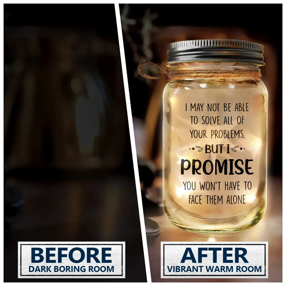 Through Thick & Thin I Promise Besties Turban Women - Personalized Mason Jar Light - Image 4