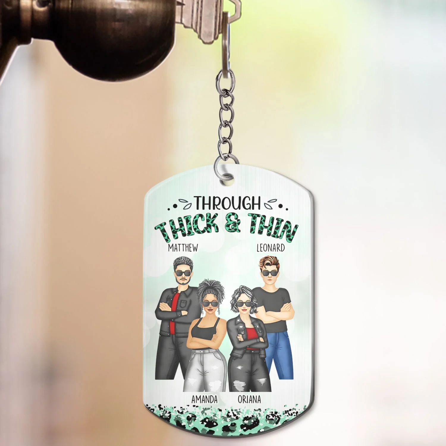 Through Thick & Thin I Promise Fashion - Funny, Anniversary, Birthday Gift For Bestie, Friend, Sibling - Personalized Aluminum Keychain - Image 3