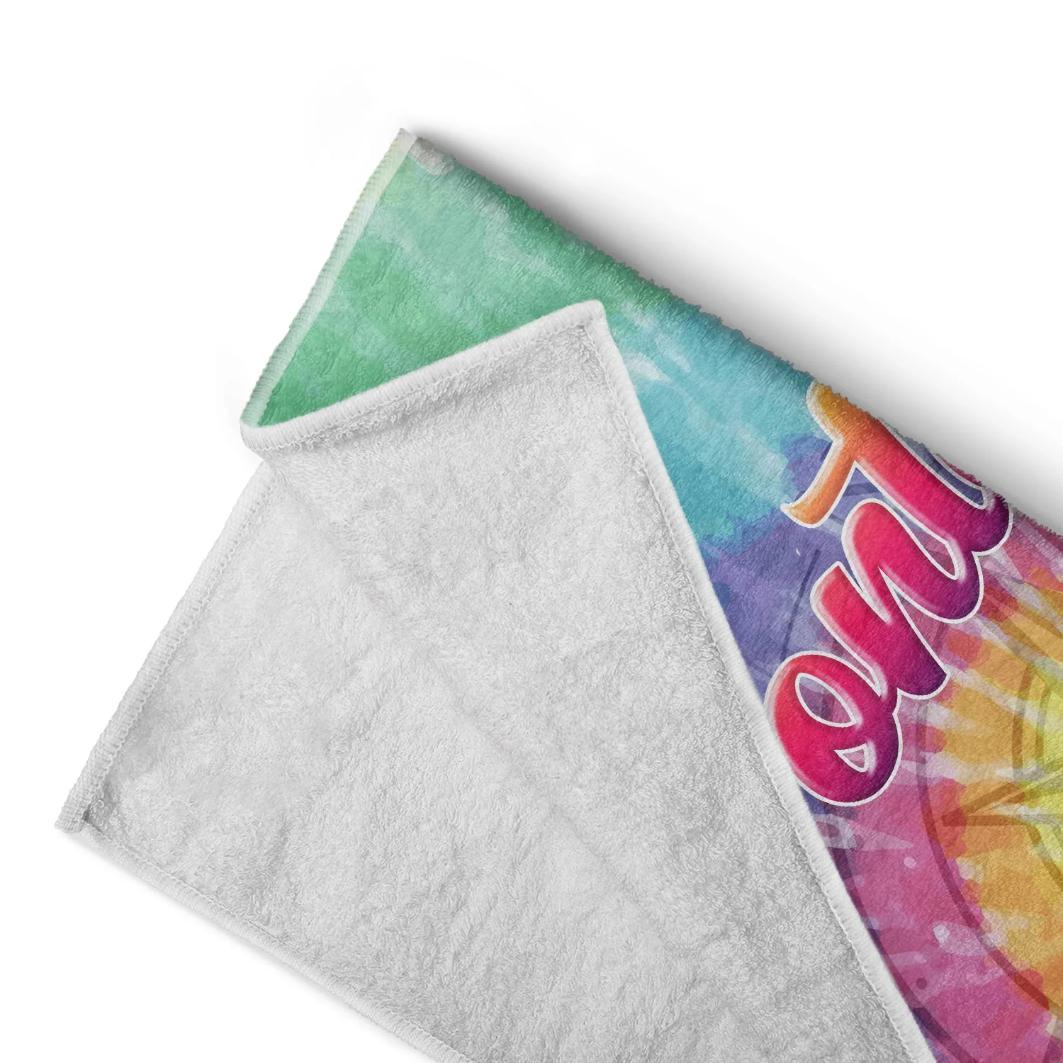 Tie Dye Pontoon Queen - Gift For Pontoon Owner - Personalized Custom Beach Towel - Image 4