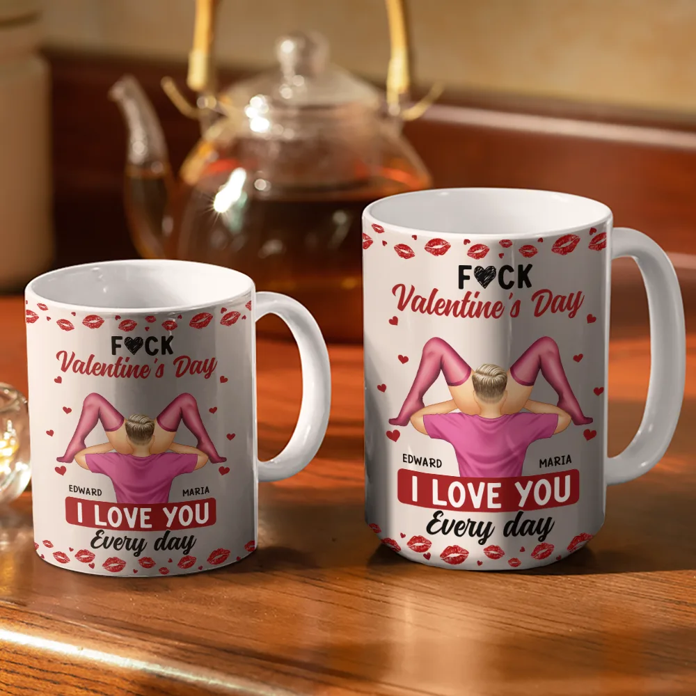 Timber Couple I Love You Every Day - Personalized White Edge-to-Edge Mug - Image 3