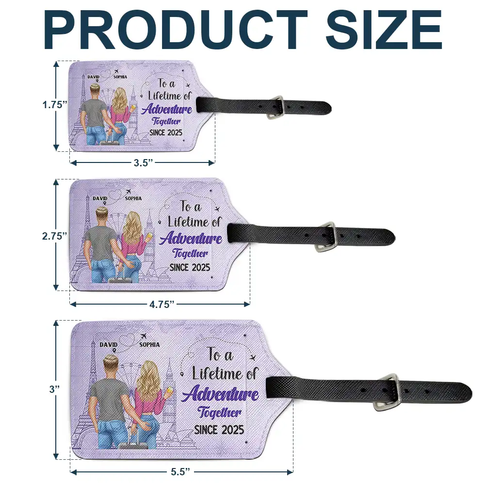 To A Lifetime Of Adventure Together - Personalized Luggage Tag - Image 5