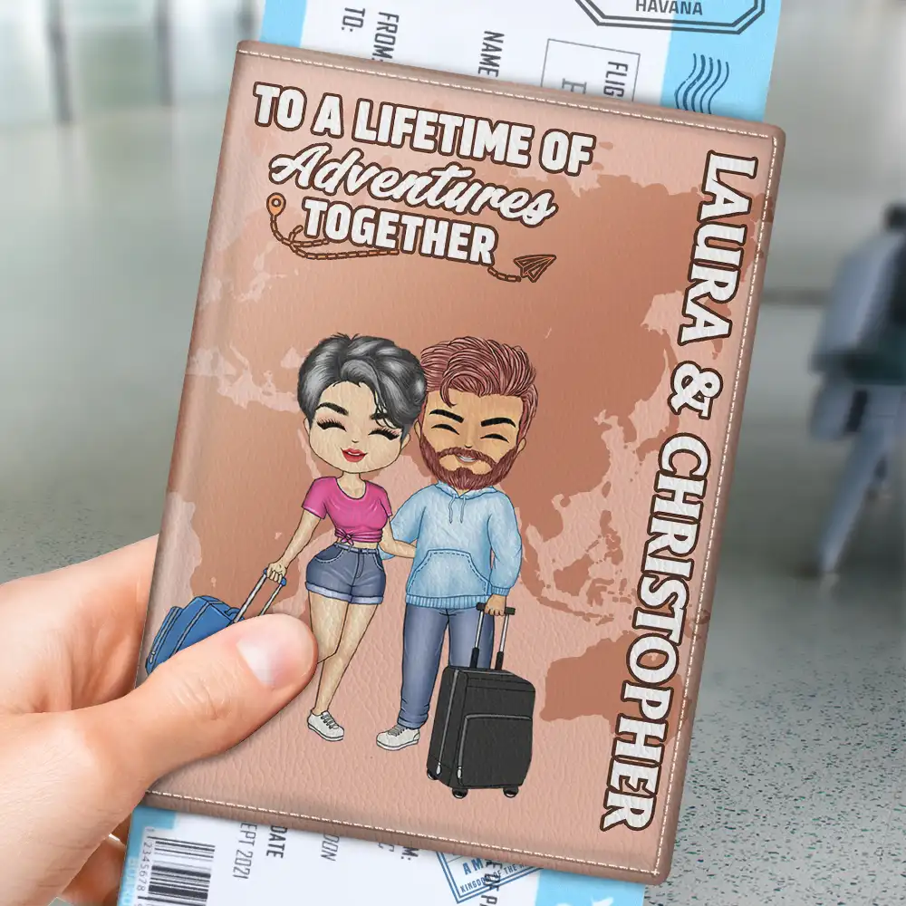To A Lifetime Of Adventures Together - Personalized Passport Cover, Passport Holder - Image 3