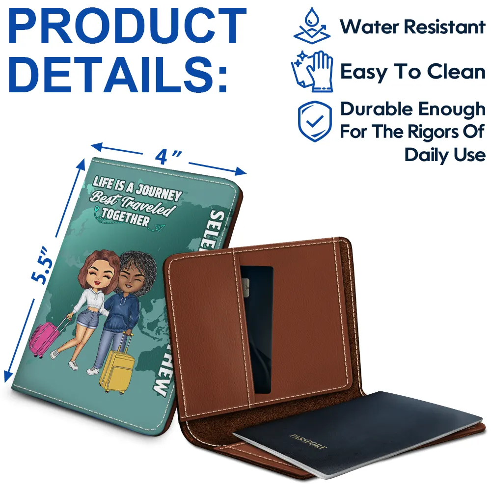 To A Lifetime Of Adventures Together - Personalized Passport Cover, Passport Holder - Image 4