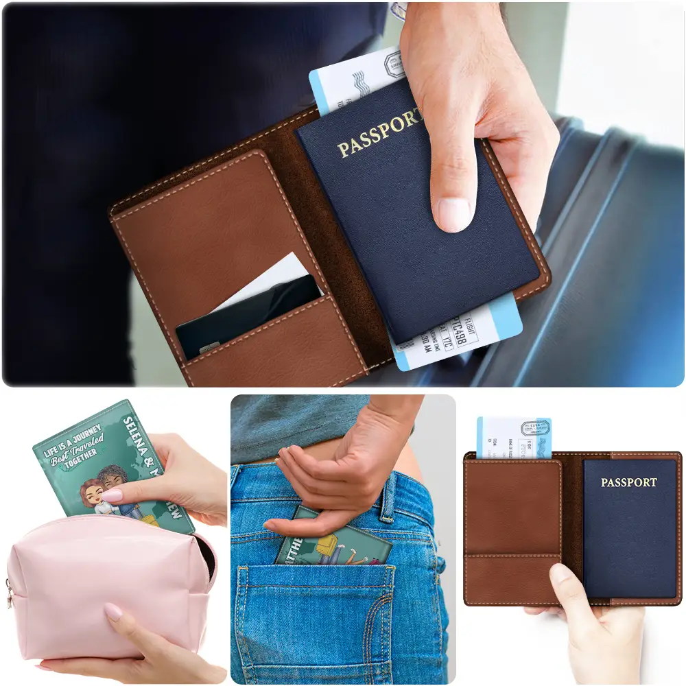 To A Lifetime Of Adventures Together - Personalized Passport Cover, Passport Holder - Image 5