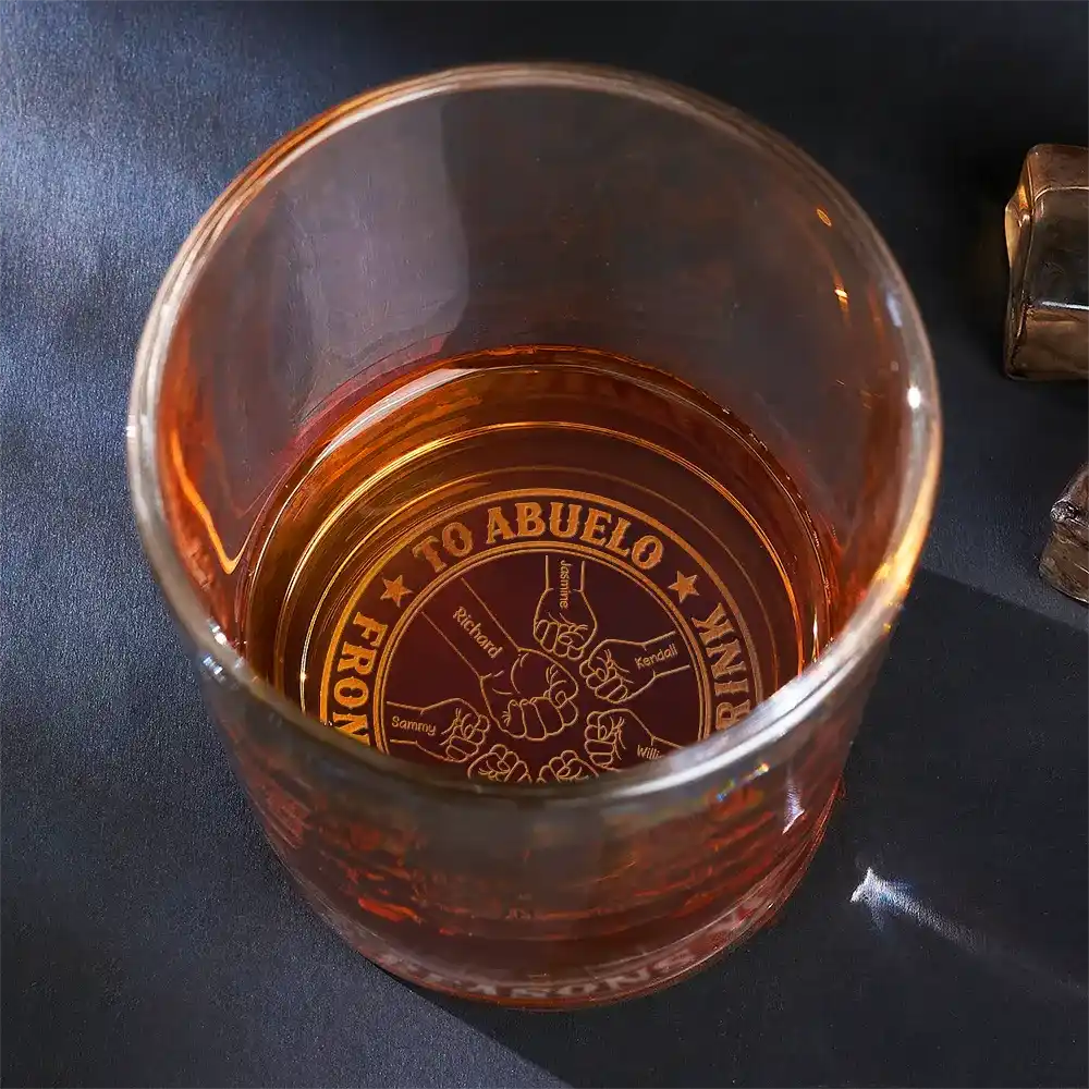 To Dad From The Reasons You Drink - Personalized Engraved Whiskey Glass - Image 3