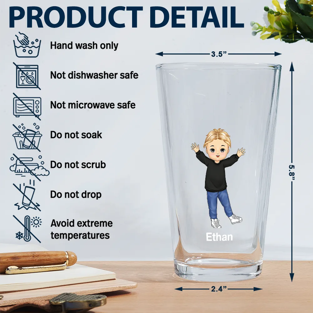 To Dad From The Reasons You Drink - Personalized Beer Glass - Image 5