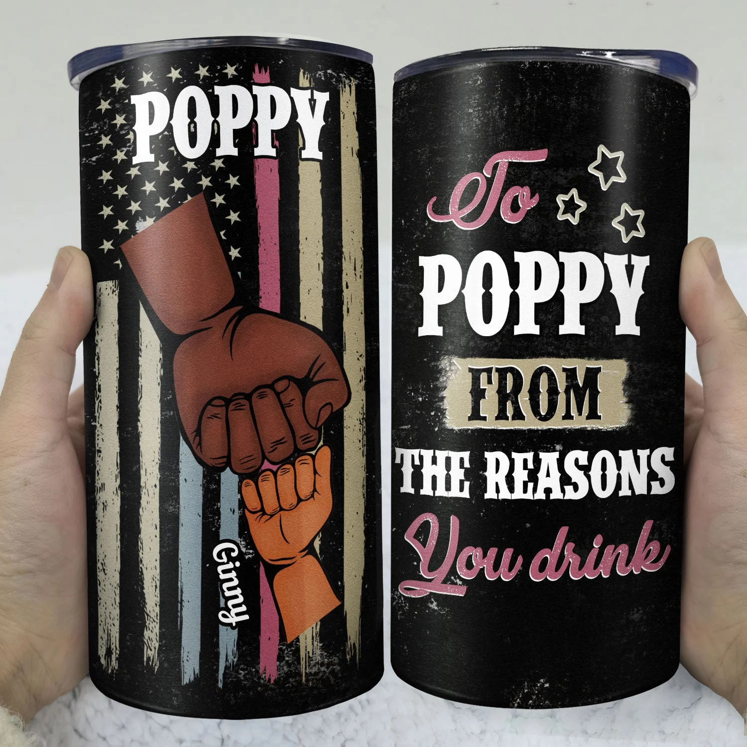 To Dad Reasons You Drink - Birthday, Loving Gift For Daddy, Father, Grandfather, Grandpa - Personalized Custom 4 In 1 Can Cooler Tumbler - Image 3