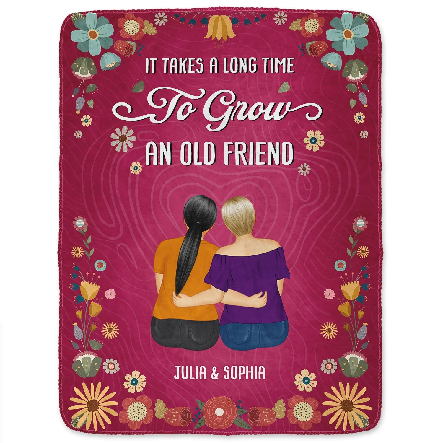 To Grow An Old Friend - Gift For Bestie - Personalized Fleece Blanket - Image 2