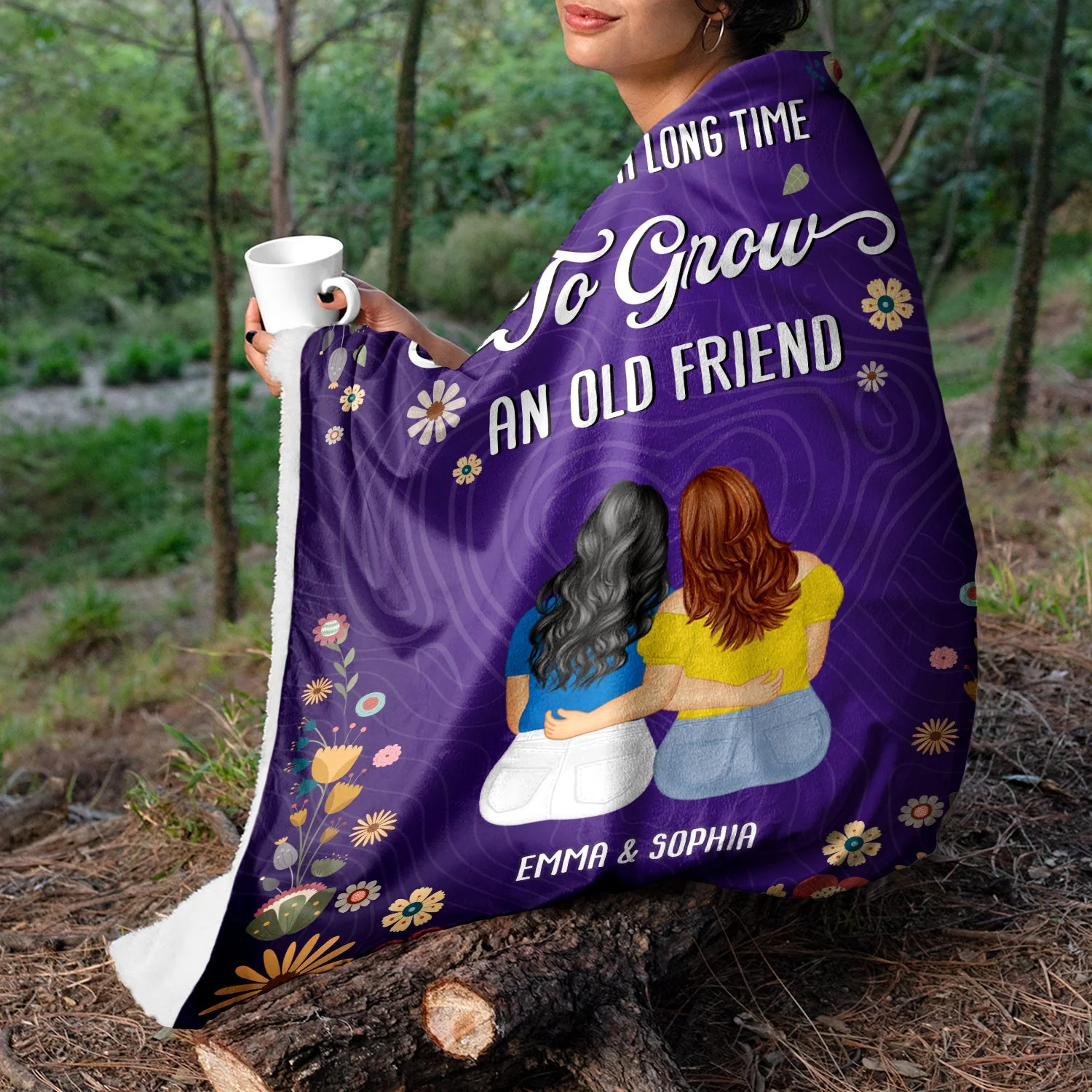 To Grow An Old Friend - Gift For Bestie - Personalized Fleece Blanket - Image 5