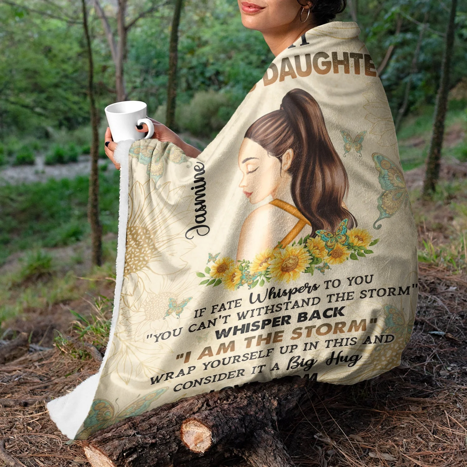 To My Badass Daughter - Gift For Women - Personalized Fleece Blanket, Sherpa Blanket - Image 5
