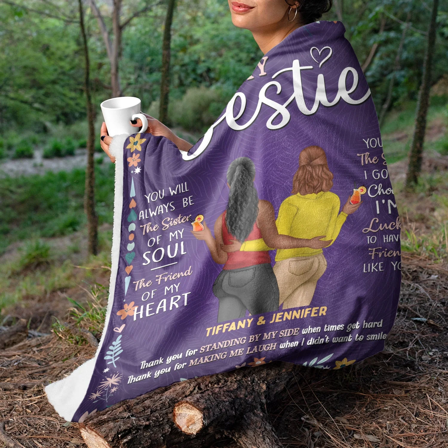 To My Bestie The Sister I Got To Choose - Gift For Bestie - Personalized Fleece Blanket - Image 3