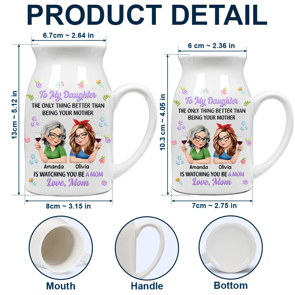 To My Daughter Granddaughter - Personalized Ceramic Flower Vase - Image 4