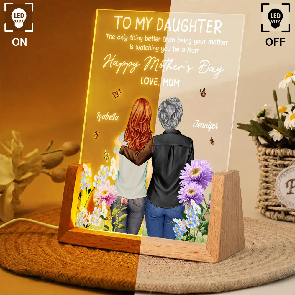 To My Daughter Happy Mother's Day 3D Birth Flower - Personalized Night Light - Image 3
